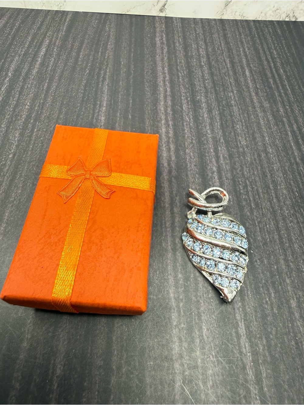 Silver-Tone Heart with Aqua Blue Rhinestones Brooch Pin Fashion Design 2"